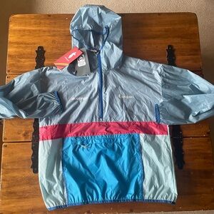 NEW Cotopaxi Teca Windbreaker Women’s Large L Half-Zip Bubble Bath Blue Duolingo